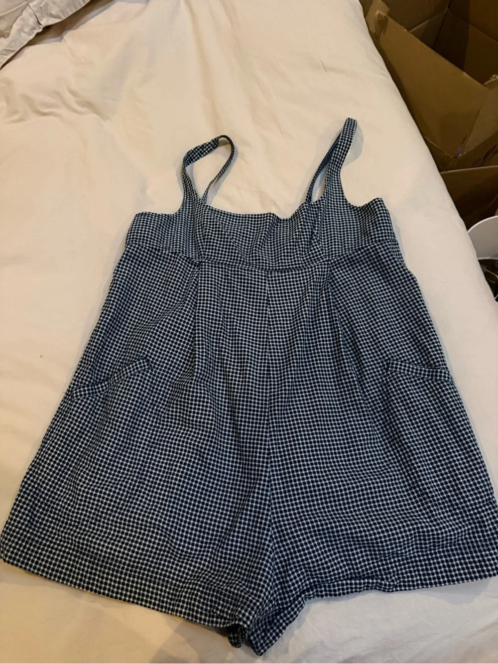 white, black, and grey romper free people size small